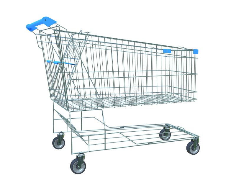 Shopping trolley isolated vector illustration