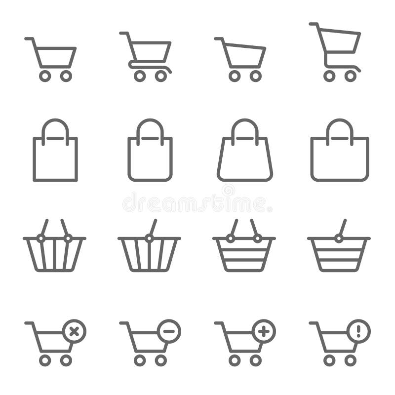 Shopping Vector Line Icon Set. Contains such Icons as Shopping Cart, Shopping Bag, Buy, Delete, Error and more. Expanded Stroke