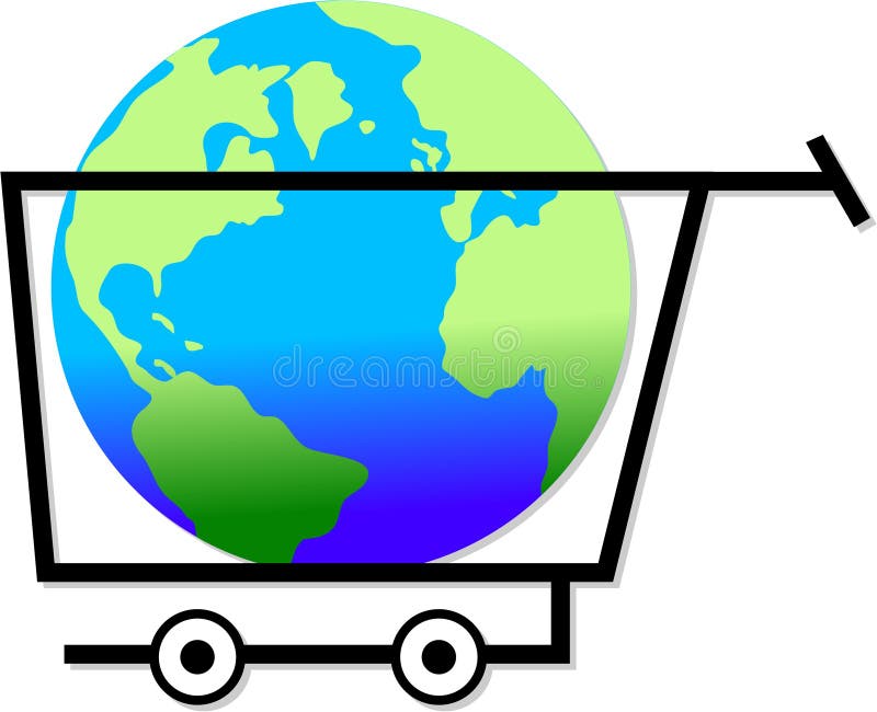 Shopping the world vector illustration