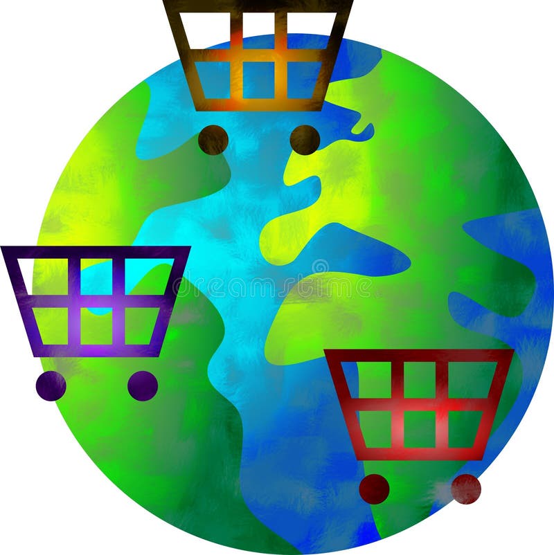 Shopping world stock illustration