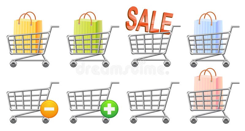 Shoppingcart y botón libre illustration Shoppingcart y botón libre illustration