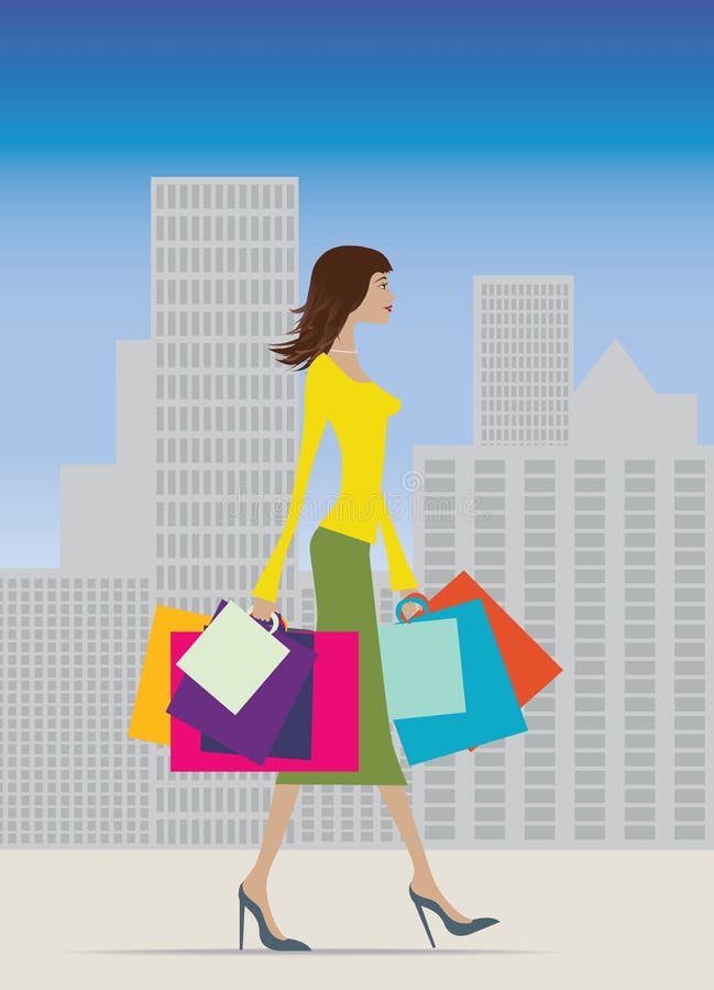 Sommarshopping vektor illustrationer