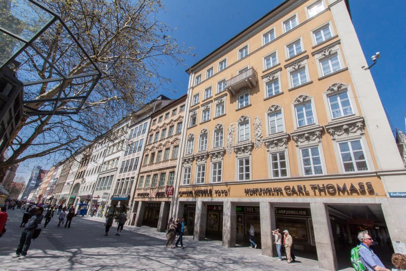 Shops in Munich Germany editorial stock image. Image of tourists 28674069