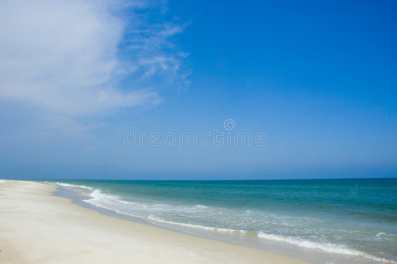 Shoreline and blue sky