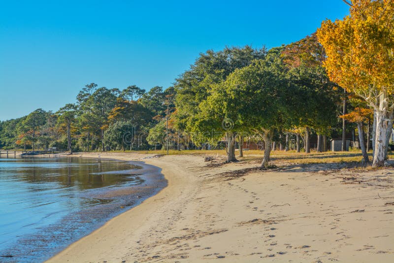 The Shoreline on Hammock Bay in Freeport, Walton County, Florida Stock