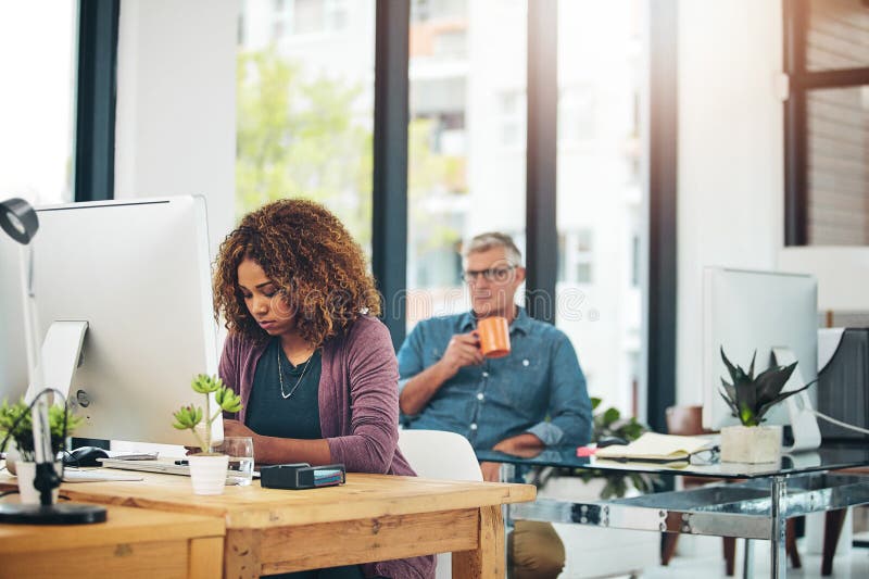 Short Coffee Breaks Keep Their Ideas Fresh. Creative Colleagues Hard at