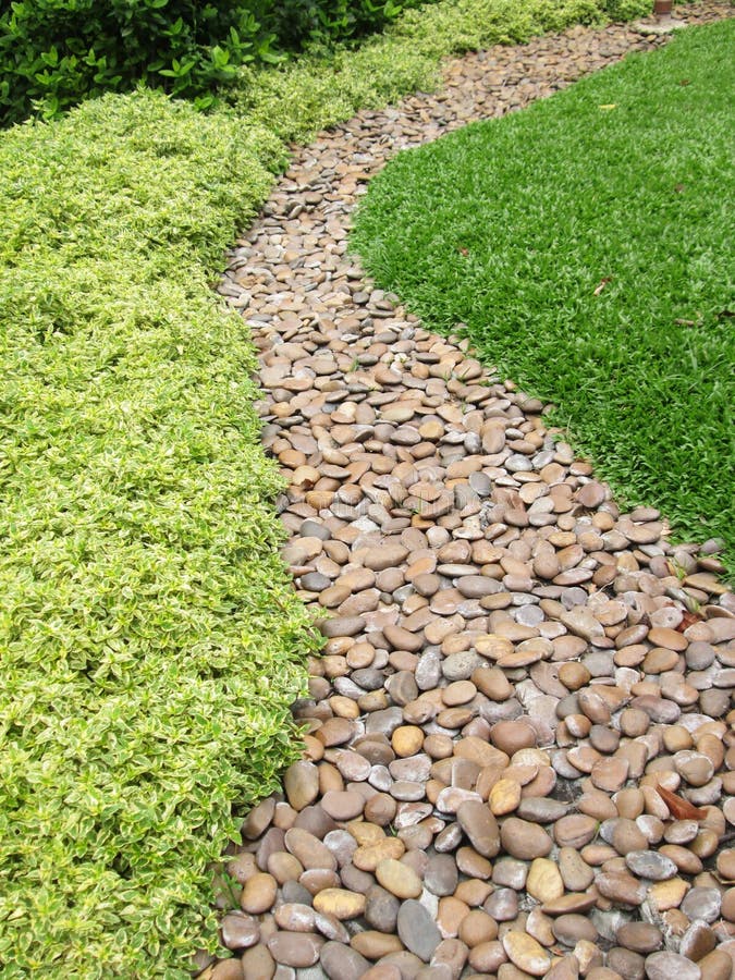 Short Grass Lawn And Cobblestone Pavement Texture Stock ...