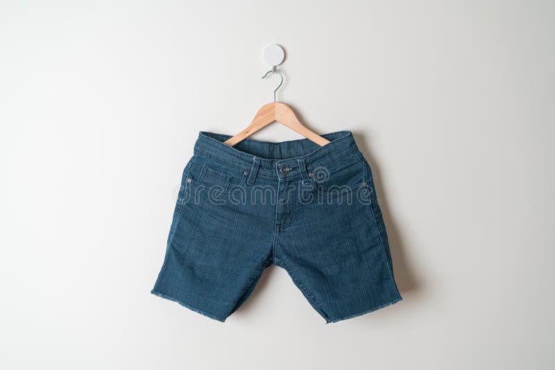 Short Pants Jeans Hanging on Hanger Stock Image Image of clothes