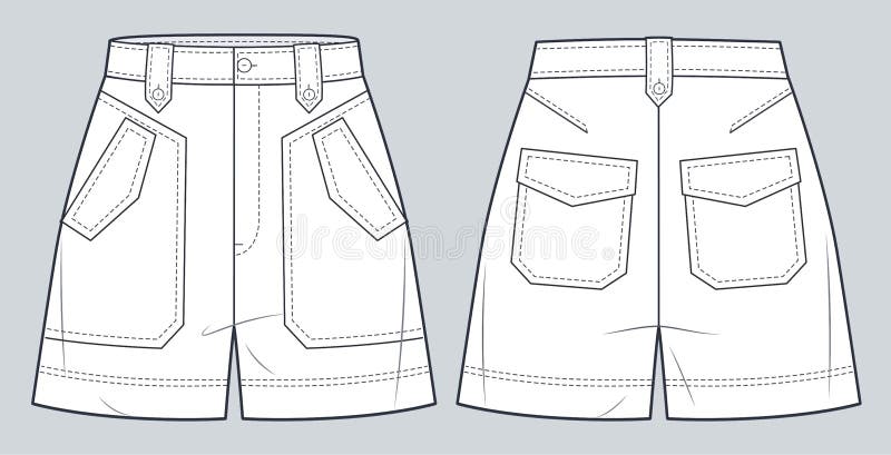 Shorts Flat Drawing Stock Illustrations – 1,797 Shorts Flat Drawing ...