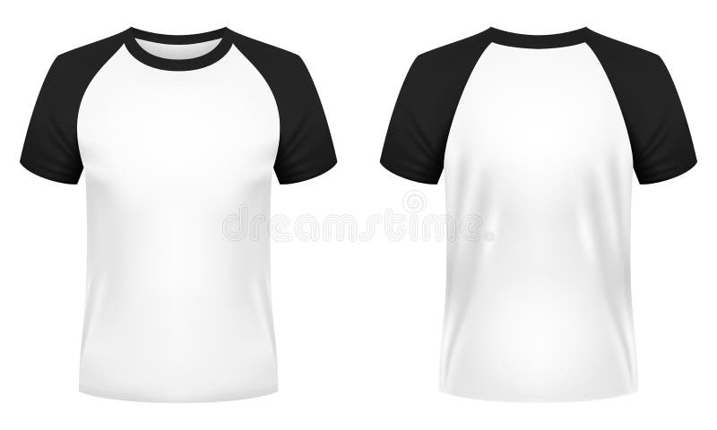 Short Sleeve Raglan T-shirt Template. Front and Back Views. Vector ...