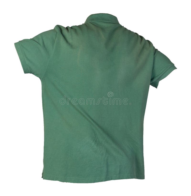 Short sleeved green t-shirt isolated on white background cotton shirt . Casual style
