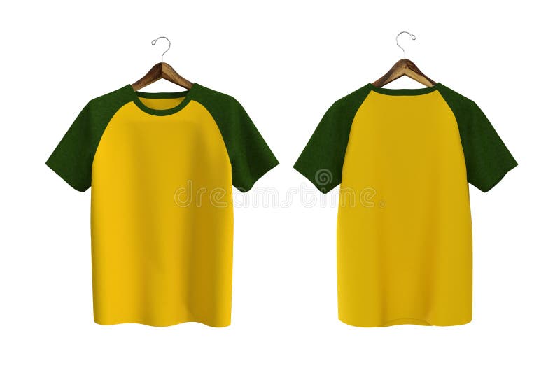 Download Short Sleeves Raglan T Shirt Mockup In Front And Back Views Stock Illustration Illustration Of Mock Background 205401291