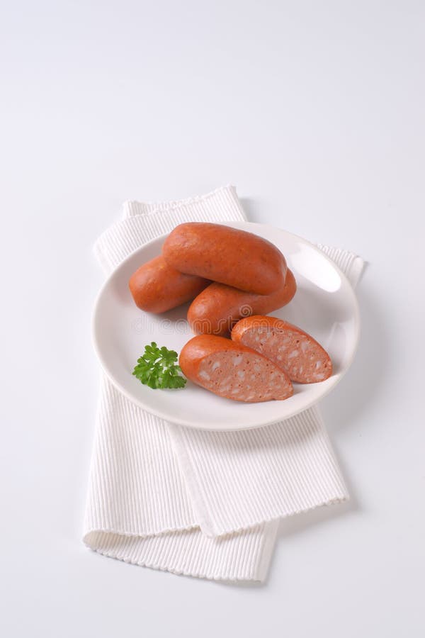 Short thick sausages stock photo. Image of pork, smoked 78673726