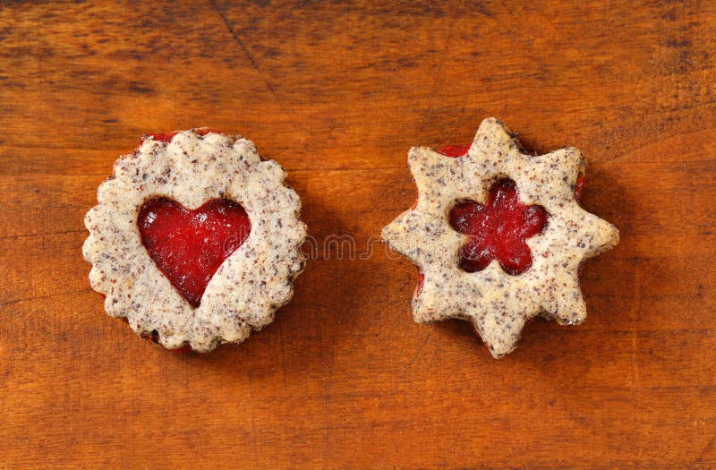 Shortbread ciastka z dżemu segregowaniem zdjęcie stock
