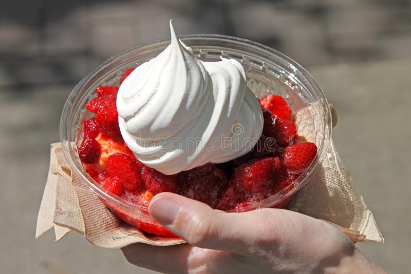 Fresh Strawberry Shortcake on a hot summer day in Beaverton Oregon. Fresh Strawberry Shortcake on a hot summer day in Beaverton Oregon