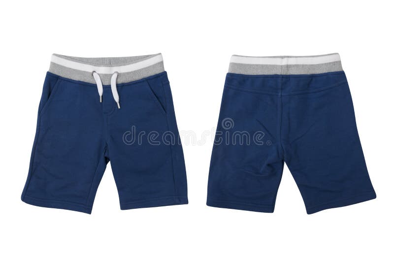 Shorts for Boy Front and Back View Isolated Stock Image - Image of view ...