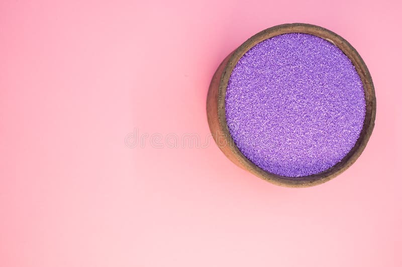 Shot of Colored Violet Sand in a Bowl Stock Photo Image of colorful, macro 200578610