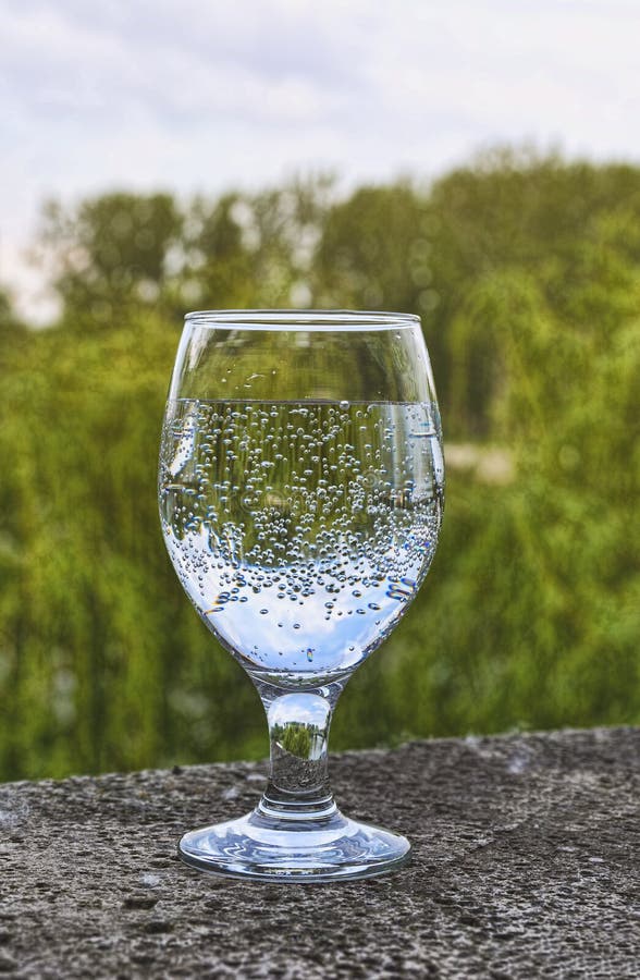 The Shot Glass with Sparkling Water Stock Image Image of food, greens