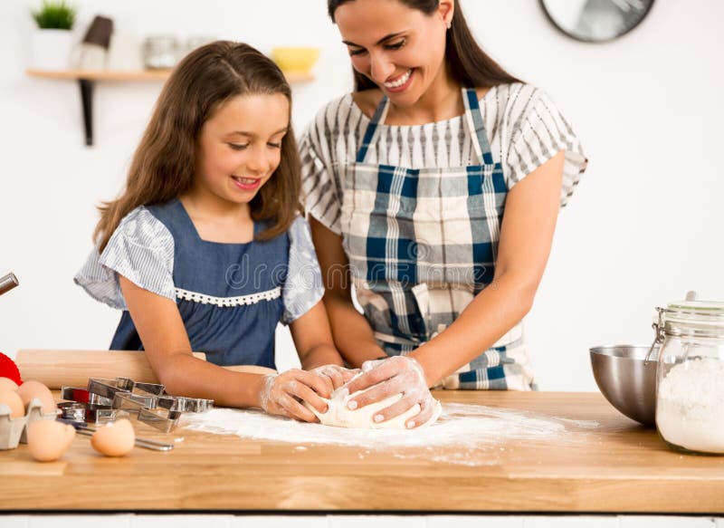 Learning to bake stock photo. Image of emotion, american 105348296