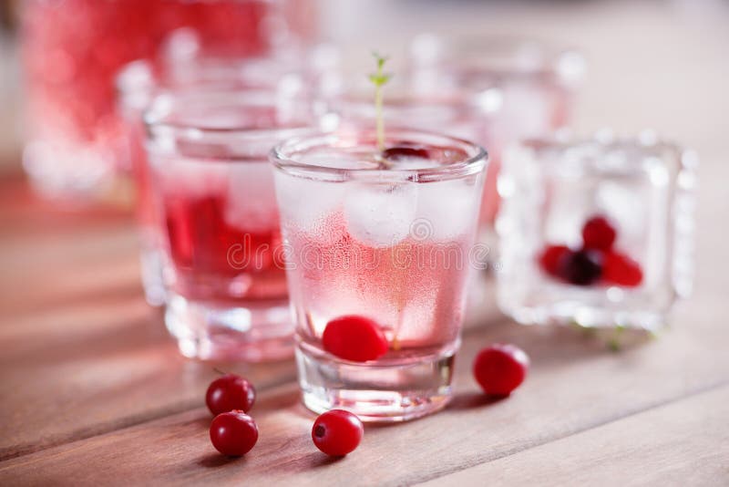 Shot with Natural Cranberry and Vodka Stock Photo Image of wooden, cocktail 88974136