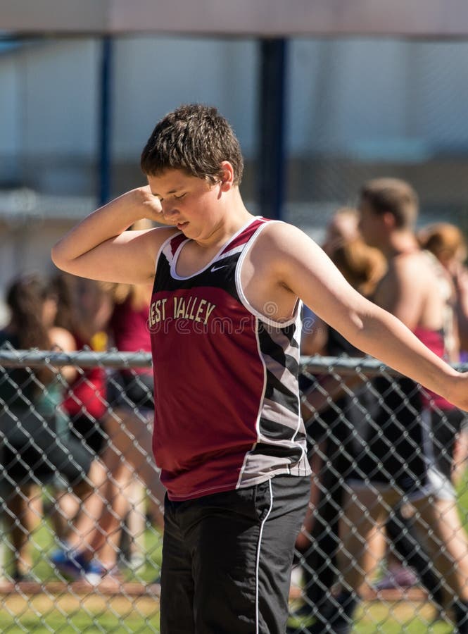 Shot Put Thrower editorial stock photo. Image of body 86266658