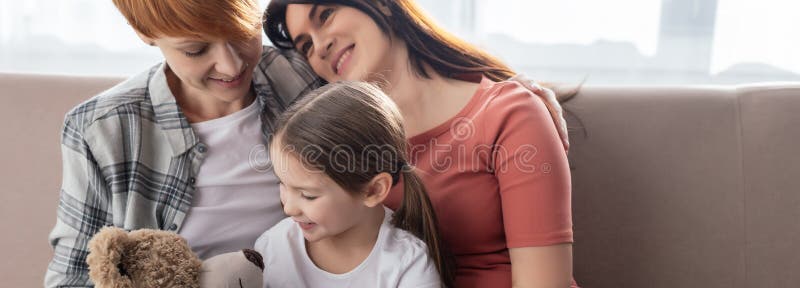 Shot Of Smiling Same Sex Couple Stock Image Image Of Gender Couch 