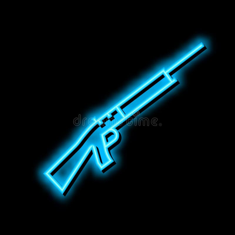 Shotgun Weapon Neon Glow Icon Illustration Stock Vector Illustration