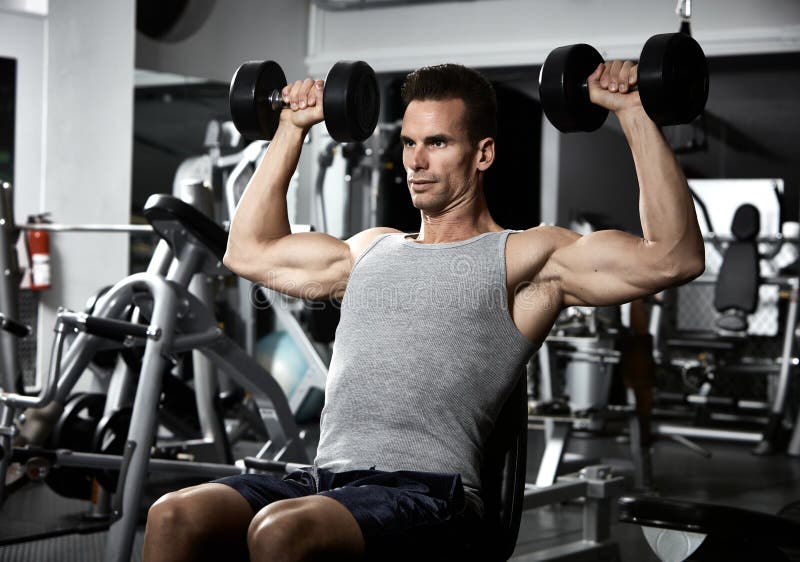 Shoulder Bench Press Workout Stock Image Image of exercise, bench