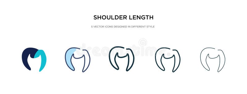 Shoulder length icon in different style vector illustration. two colored and black shoulder length vector icons designed in filled vector illustration