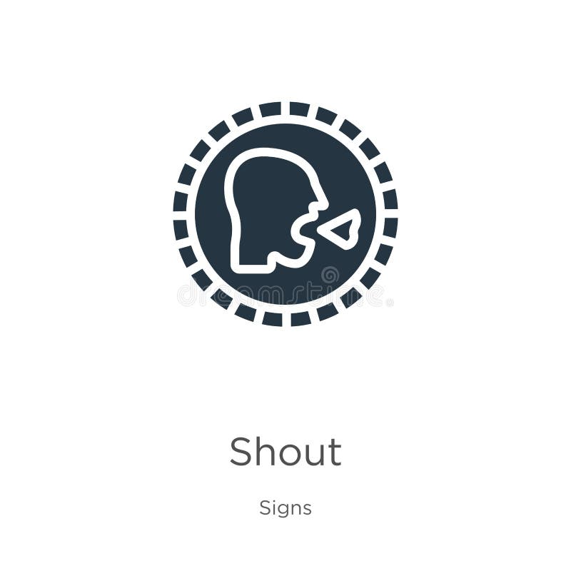 Shout Icon Vector. Trendy Flat Shout Icon from Signs Collection Isolated on  White Background Stock Vector - Illustration of sound, alert: 166796372