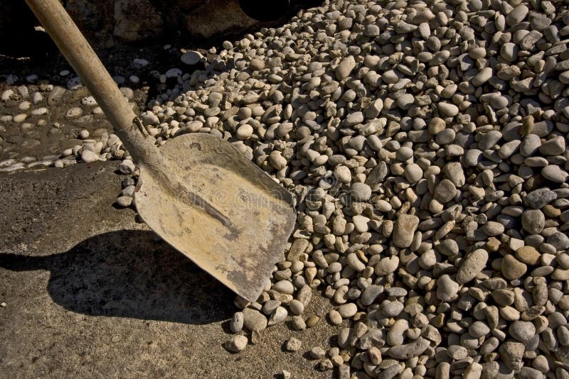 Shovel and gravel stock photo. Image of shadow, tool, steel 5755480