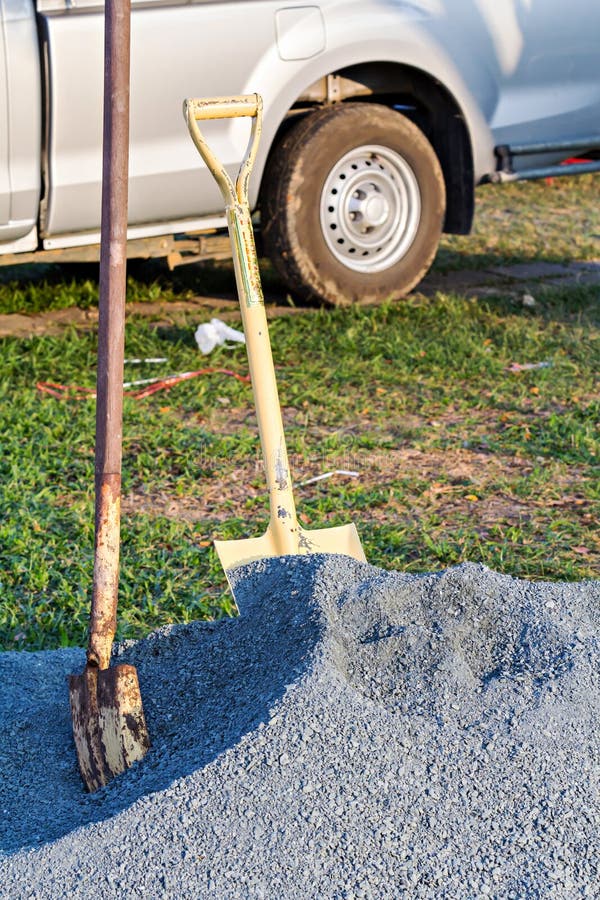Shovel and gravel stock photo. Image of road, handle 36404210