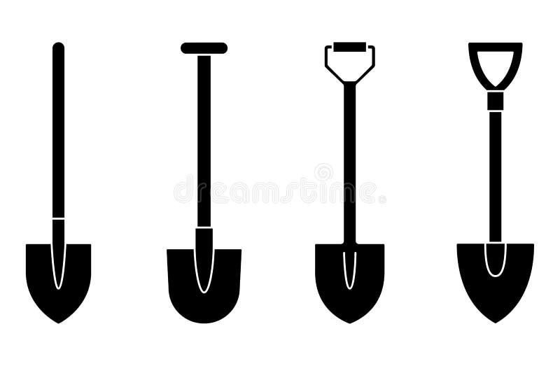 Shovel Icon. Shovel for Digging and Construction. Set of Shovels. Vector Illustration Stock