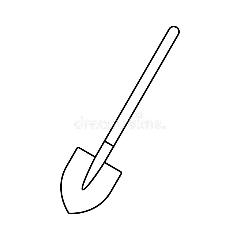 Shovel Icon. Hand Tool Linear Icon. Vector Illustration. Shovel Linear Symbol Stock Vector