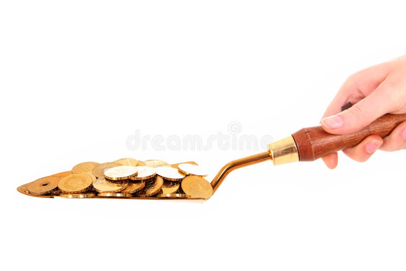 Shovel with money stock photo. Image of crisis, help 22080012