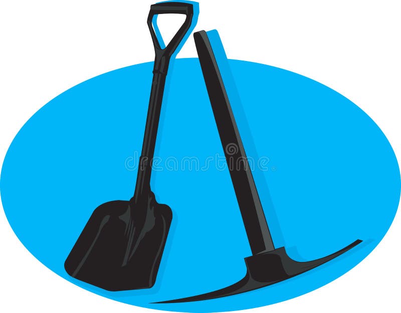 Shovel and pick, 3D stock illustration. Illustration of equipment