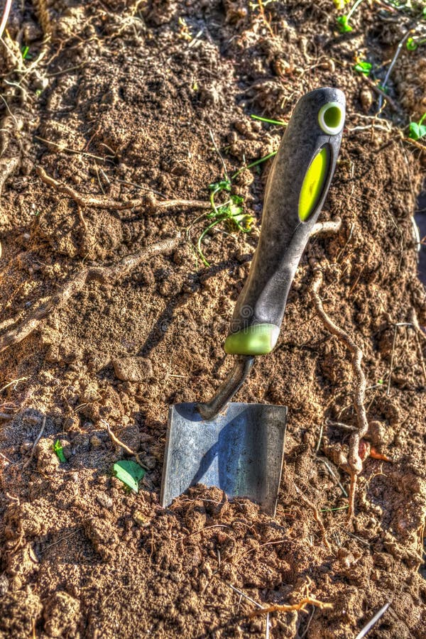 Shovel and soil stock image. Image of ground, plastic 30502631
