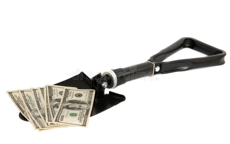Shovel to the dollar stock photo. Image of money, government 22332654