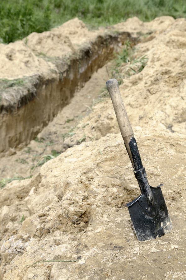 Shovel and trench. stock image. Image of style, strengthening 11483291