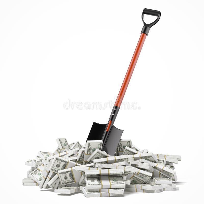 Shovel up dollars stock illustration. Illustration of business 41377724