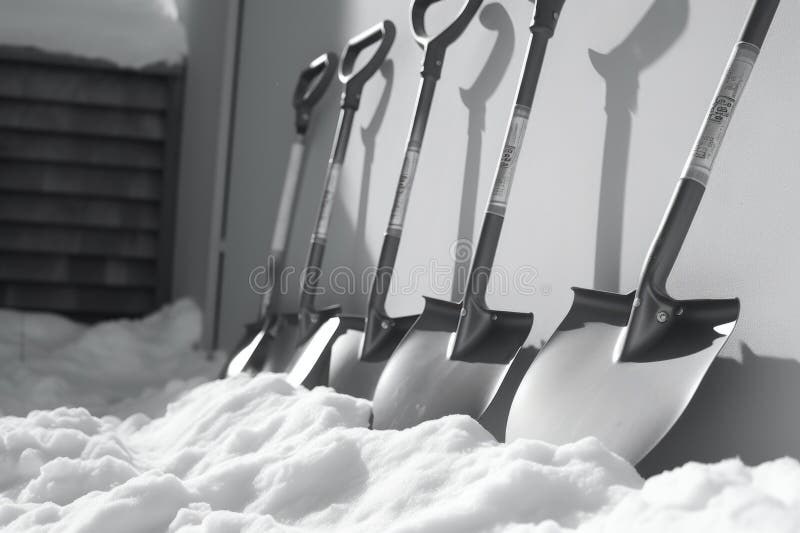 Shovels in the Snow stock photo. Image of generated - 362844844
