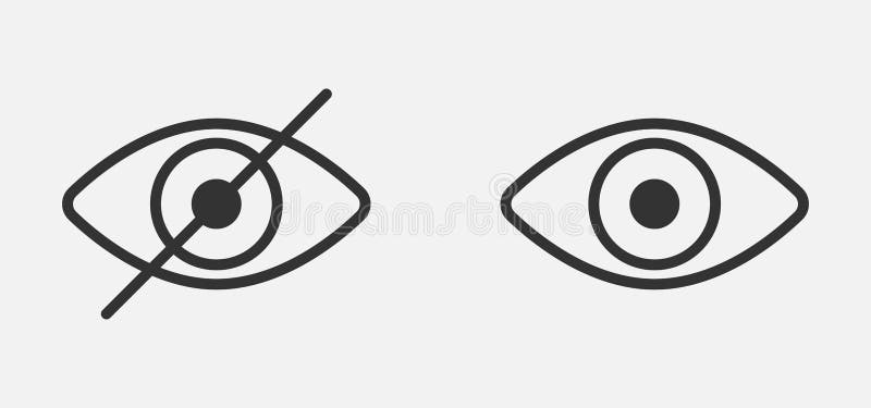 Show password icon, eye symbol. Vector vision hide from watch icon. Secret view web design element vector illustration