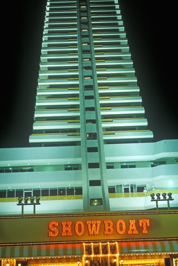 Showboatcasino op Promenade in Atlantic City, NJ stock afbeelding Showboatcasino op Promenade in Atlantic City, NJ stock afbeelding