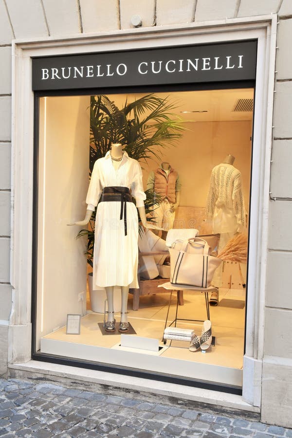 Brunello Cucinelli Store Displays In The Fashion District Of Milan
