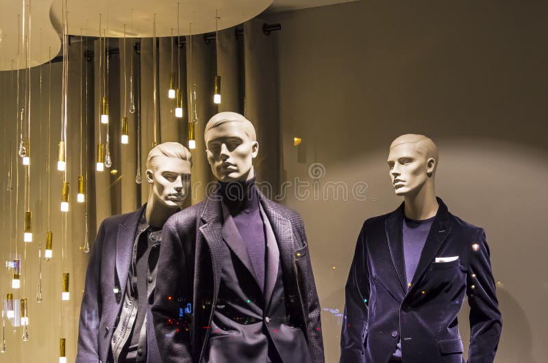 Showcase of an Expensive Clothing Store Stock Image - Image of luxury ...