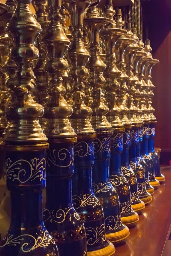 Showcase with Hookahs in the Store Stock Photo Image of shelf