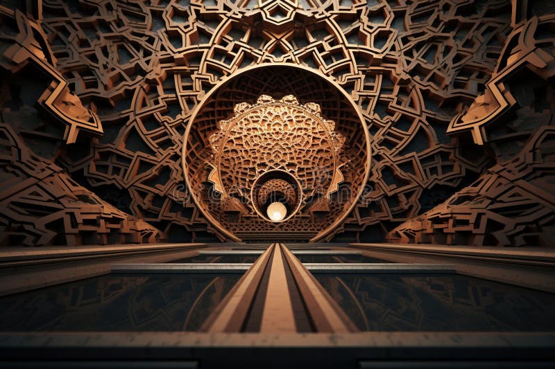 Showcase The Integration Of Islamic Patterns In Stock Illustration