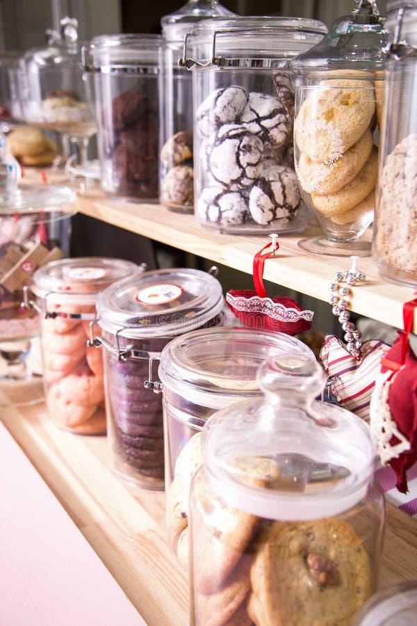 Various Cakes and Biscuits in a Cafe on the Counter Stock Image Image