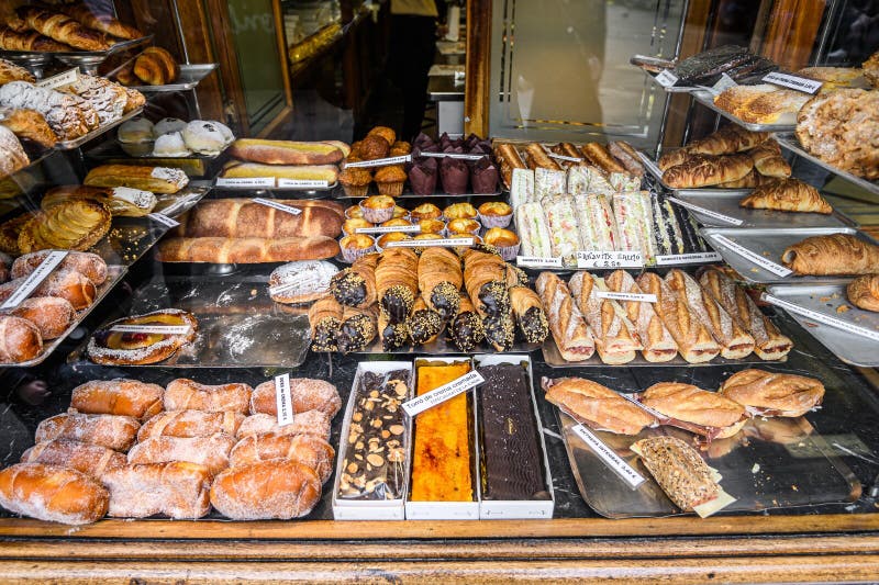 Showcase of a Traditional Bakery in the Old Town of Barcelona. 03.01