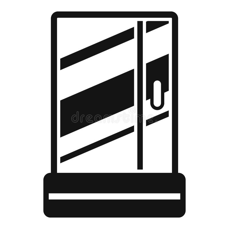 Shower cabin door icon simple vector. Stall glass royalty free illustration